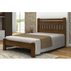 Cama Queen Size Antares de Madeira Maciça Tauari  Cor Imbuia - SANTA R