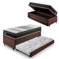 Bicama Box Baú Solteiro Com Colchão Gransleep Ecoflex Molas Verticoil 