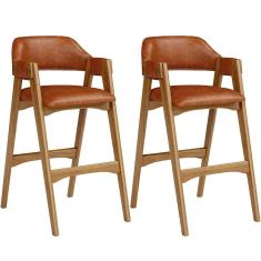 Kit 02 Banquetas Altas Suran L02 Couríssimo Camel