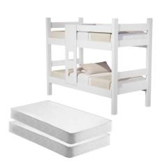 Beliche Caetana Solteiro Branco com Colchões - CasaH