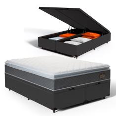 Cama Box Baú com Colchão de Espuma D45 Pillow Top Fort Comfort King 193cm