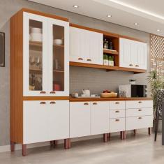 Cozinha Completa Modulada Positano 100 MDF Premium com 2 Balcões Indep