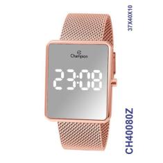 Relógio Feminino Digital Champion Rosé Espelhado CH40080Z