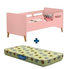 Cama Infantil Com Grade Rose Cecilia Vj Móveis Com Colchão Probel