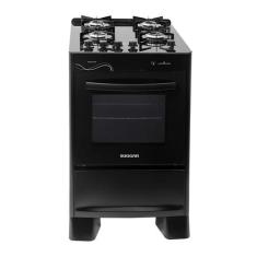 Fogão De Piso 4 Bocas Mesa Vidro Neo Glass Suggar Bivolt, Preto