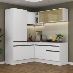 Armário De Cozinha De Canto Rodapé Multimóveis Branco/preto