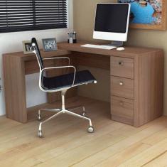 Mesa para Computador Escrivaninha Escritório - amêndoa