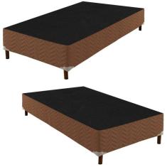 2 Bases Box Solteiro 42x88x188cm samambaia Rustico Cerejeira