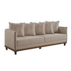 Sofá 4 Lugares Living M-169 Veludo Martins Bege