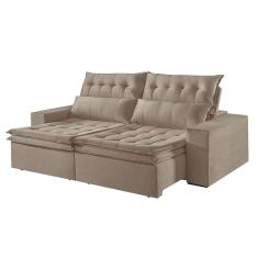 Sofá 2 Lugares Retrátil E Reclinável Martins M-118 Veludo Bege