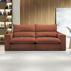 Sofá Retrátil e Reclinável Martinho 230cm Boucle Terracota  - Celflex