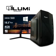 Computador PC Completo + Monitor 18.5" Intel Core i5 4GB SSD 240GB Win