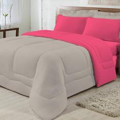 Edredom Dupla Face 100% Algodão Malha Solteiro Gran Moratta 01 Peça - 