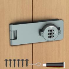 I-EASYDWW Fechadura de combinação de armário sem chave, puxador de torção com senha de 3 dígitos para portas, armários, gavetas, porta de celeiro, banheiro, ao ar livre, armário, cerca, liga de zinco