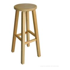 Banqueta Alta Hardman Assento Redondo Madeira Natural