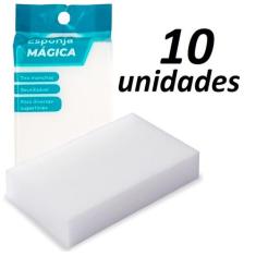 Kit 10 Esponja Magica Limpa Vidros Tenis Melamina Tira Mancha Desengor