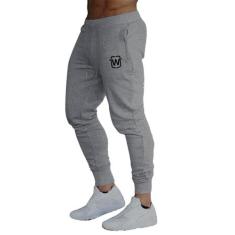 Calça de Moletom Masculina Slim Sport Academia Wooks, Cinzaclaro, P