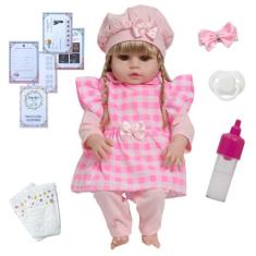 Boneca Reborn Princesa Valentina Com Itens Pode Molhar - Cegonha Rebor