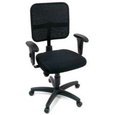 Poltrona Secretária com Braços Linha Tela Mesh - Design Office