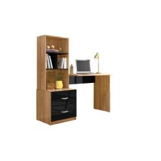 Mesa Escrivaninha C/ Colméia Organizadora Quarto Escritório Estudo Trabalho Computador Notebook 2 Gavetas 2 Prateleiras Cristal