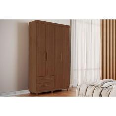 Guarda Roupa Solteiro 4 Portas E 2 Gavetas Canadá Plus Cacau Conquista