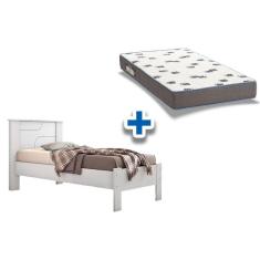 Colchão Solteiro Ortobom D33 + Cama Pérola Branco