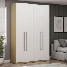 Guarda-roupa 4 Portas 3 Gavetas 100% Mdf Modulado Infinity Savana-branco