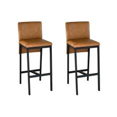 Conjunto 02 Banquetas Altas Nápoles Preto-caramelo