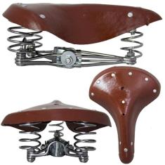 Selim Modelo Antigo Couro 3 Molas - Marrom - Isapa