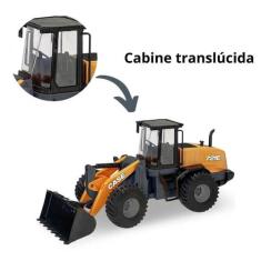 Trator Pá Carregadeira Case Brinquedo Usual Miniatura Réplica Realista