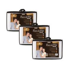 Kit de 3 Travesseiros Médio Favos de Mel - Fibrasca
