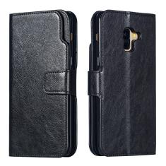 Capa flip para Samsung Galaxy A8 Plus 2018 Remium Capa carteira de couro PU com suporte e aba, [9 coágulos de cartão de crédito clipe capa magnética para Samsung Galaxy A8 Plus 2018 Phone Back Cove