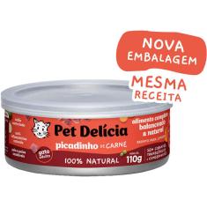 Ração Úmida Pet Delícia Natural Picadinho de Carne para Gatos - 110 g