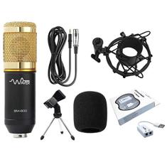 Microfone Condensador Profissional Bm800 Estúdio Para Yourtube e Podcast Waver (Dourado)