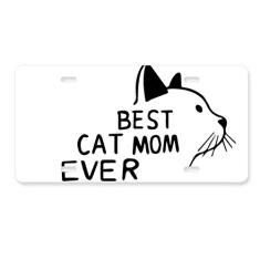Best Cat Mom Ever Citação DIY placa de carro decoração de carro acessório de aço inoxidável