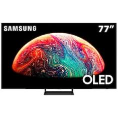 Smart TV 77” OLED 4K Samsung 77S90C Painel de Pontos Quânticos, Processador com IA, Som em Movimento Virtual, Design LaserSlim, Dolby Atmos