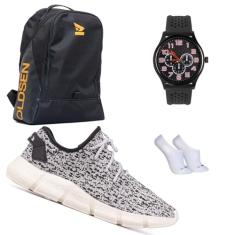 Oldsen Kit Tenis Masculino Academia Confortavel Effect mochila relogio meia 38-45