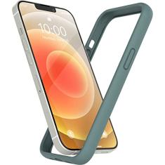 K TOMOTO Capa amortecedora compatível com iPhone 12 Mini (5,4 polegadas), capa amortecedora de silicone líquido macio [absorção de choque] [proteção de borda elevada] [proteção contra quedas]