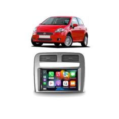 Kit Multimídia Punto 2008 / 2012 Mold Prata 7 Pol CarPlay AndroidAuto 