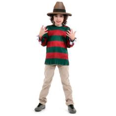 Fantasia Freddy Krueger Infantil Com Chapéu - Sulamericana, M 5 - 8, V