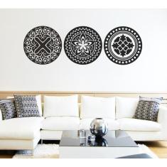 Adesivo Decorativo De Parede 3 Mandalas Diferentes
