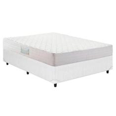 Cama Box Casal: Colchão Anatômico Herval D28/Ag65 Droom + Base Crc Courano White(138X188)