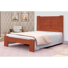 Cama de Casal Malbec de Madeira Maciça Angelim Pedra/Tauari - Cor Imbu