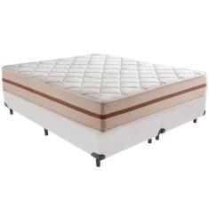 Cama Box Branco e Colchão Classic 26 cm Molas ensacadas King Anjos