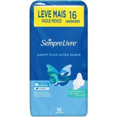 Absorvente Sempre Livre Adapt Plus Suave com Abas 16 Unidades