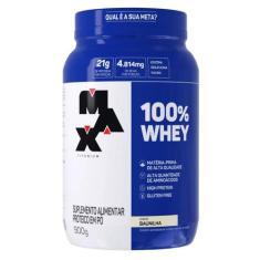 100% Whey Pote 900g Sabor Baunilha Max Titanium