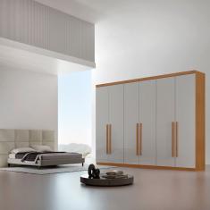 Guarda Roupa Casal Maya 100 MDF 6 Portas e 6 Gavetas - Rufato