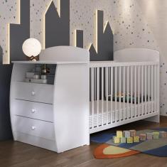 Berço Cômoda Multifuncional Colinho de mãe com colchão incluso Multimóveis Branco