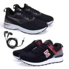 Tênis Feminino Esporte Academia + Fone de Ouvido Fio Kit 2 - Rede Carn