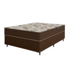 Cama Box Casal Colchão Espuma D33 Marquês 138x188x57cm Marrom Umaflex 